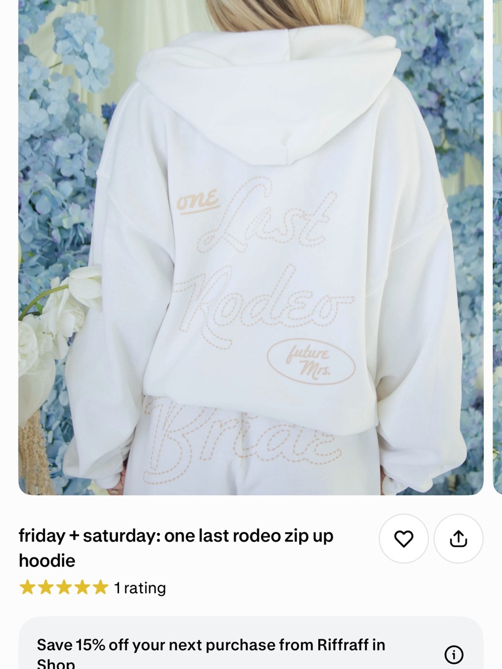 White 'One Last Rodeo' Hoodie